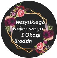 Opłatek na tort Urodziny 18 30 40 50 60 Kwiaty Ramka Boho Okazjonalny Tekst