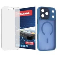Szkło hybrydowe do iPhone 17 Pro Max + MagSafe ETUI niebieskie TPU