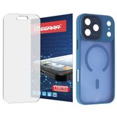 Szkło hybrydowe do iPhone 17 Pro Max + MagSafe ETUI niebieskie TPU