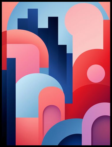 Plakat 60x80cm Miasto Kolorów na Arena.pl