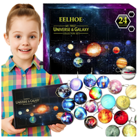 Kalendarz adwentowy planety zawieszki naszyjnik układ słoneczny 24 sztuki