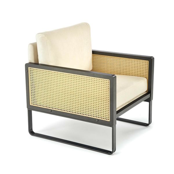 Fotel Edra rattan/ beżowy zdjęcie 1