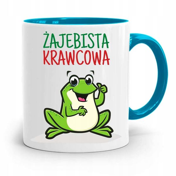 Kubek Błękitny Krawcowej Krawca Żajebista Krawcowa Z Nadrukiem Ze Zdjęciem zdjęcie 1