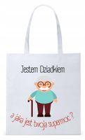 Dla Dziadka Na Prezent Torba Eco Biała Shopper Z Nadrukiem Ze Zdjęciem