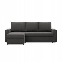 KANAPA NAROŻNIK NEO SZARY Nowoczesny Rogówka Rozkładana z Funkcją Spania