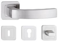 KLAMKA DRZWIOWA MONDO NIKIEL SATYNA KOMPLET ROZET