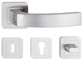 KLAMKA DRZWIOWA MONDO NIKIEL SATYNA KOMPLET ROZET