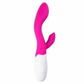 easytoys lily - rożowy wibrator silikonowy z podwojnym systemem wibracji
