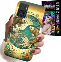 ETUI DO MOTOROLA MOTO E22 / E22I - ZNAK ZODIAKU, RYBA ASTRONOMIA + FOLIA