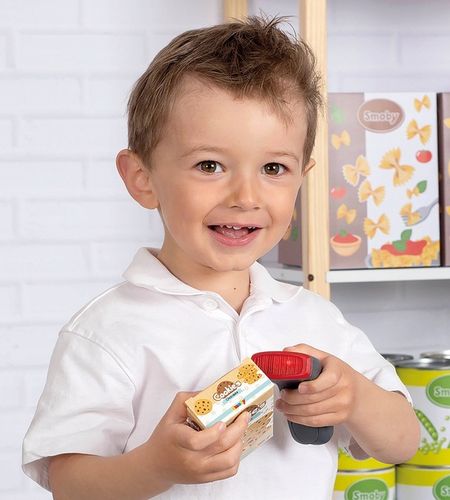 Zabawa w Sklep Skaner Kalkulator Elektroniczna Kasa Smoby Artykuł Spożywcze na Arena.pl