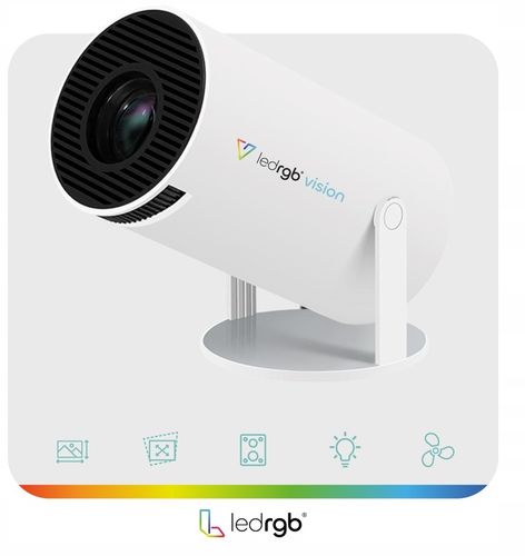 PROJEKTOR RZUTNIK ANDROID TV 4K WIFI FULL HD PRZENOŚNY SMART GŁOŚNIK na Arena.pl