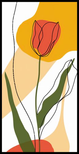 Plakat 50x100cm Przerysowany Tulipan na Arena.pl