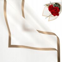 Folia florystyczna Papier do pakowania 58x58cm 20 arkusz Biała złoty pasek