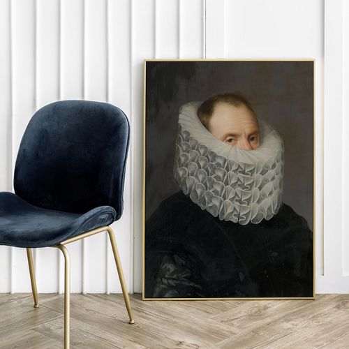 Plakat portret biała koronka 40x50 cm na Arena.pl