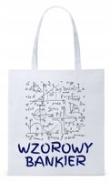 Torba Biała Eco Shopper Dla Bankiera Prezent Z Nadrukiem Ze Zdjęciem