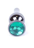 Plug-Jewellery Dark Silver Butt Plug- Green