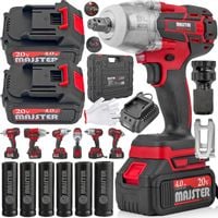 KLUCZ UDAROWY Akumulatorowy BEZSZCZOTKOWY KÓŁ 20V 1/2' 2xAKU 4AH + NASADKI