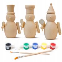 ŚWIĄTECZNE DZIADKI DO ORZECHÓW FIGURKI ZESTAW 3 szt PREZENT DO POMALOWANIA