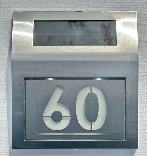 Solarny Numer Domu LED + Tabliczka INOX – Podświetlany, stal nierdzewna na Arena.pl