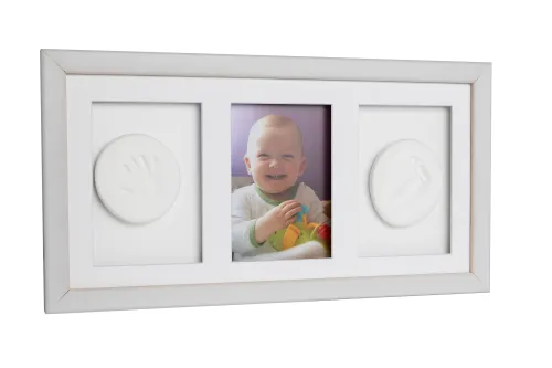 Zestaw Odcisk Bobasa, Potrójna Ramka Z Glinką, Biała na Arena.pl