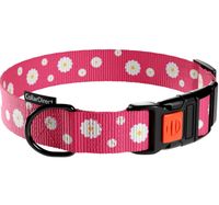 Obroża dla Psa Nylonowa Regulowana Różowa z Klamrą 46-66 cm Wytrzymała