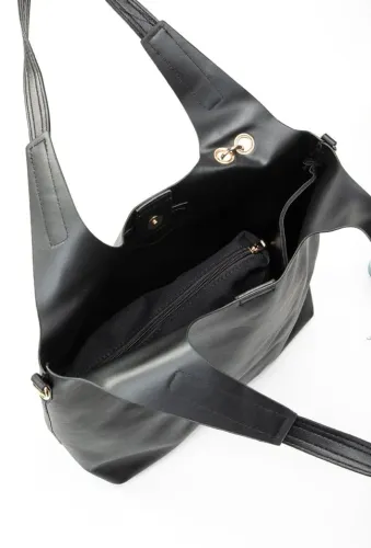 monnari torebka shopperka czarna z frędzlem na Arena.pl