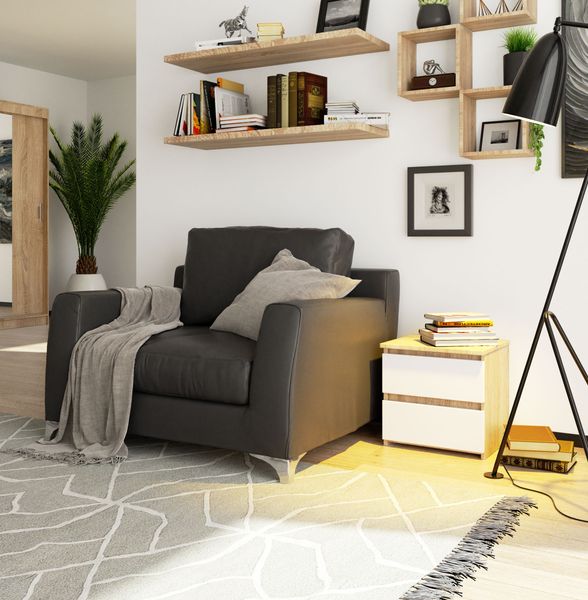 SZAFKA NOCNA CL2 40 cm SONOMA / BIAŁA zdjęcie 6