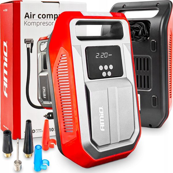 KOMPRESOR SAMOCHODOWY POMPKA SPRĘŻARKA 12V LED LCD zdjęcie 1