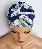 Przeplatany turban damski bez zawiązywania jednowarstwowy po chemioterapii