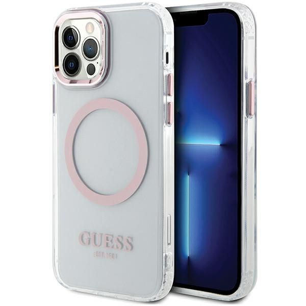 Etui Guess do iPhone 12, iPhone 12 Pro, Różowy, MagSafe zdjęcie 1