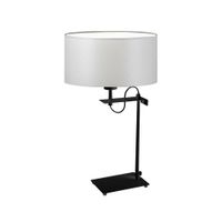 Lampka ALASKA abażur jasny szary stelaż czarny
