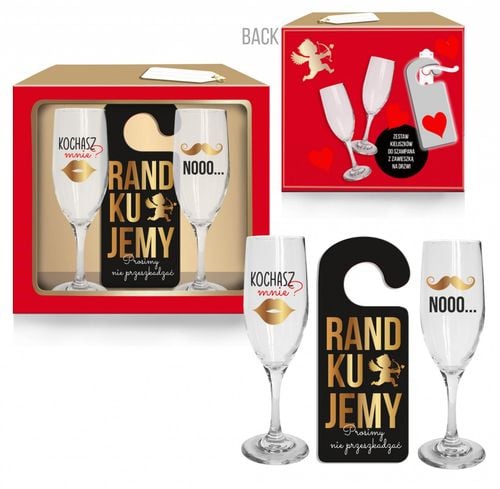 zestaw 2 kieliszków do szampana z zawieszką randkujemy na Arena.pl