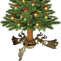 STOJAK CHOINKOWY POD CHOINKĘ MIKOŁAJ SANIE FI 120 MM DUŻY ZŁOTY KUTY POLSKI