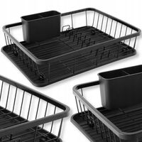 OCIEKACZ DUŻA SUSZARKA NA NACZYNIA TALERZE SZTUĆCE STOJĄCA CZARNA XXL