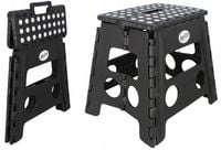 STOŁEK TABORET SKŁADANY ANTYPOŚLIZGOWY czarny 32 cm 150 kg