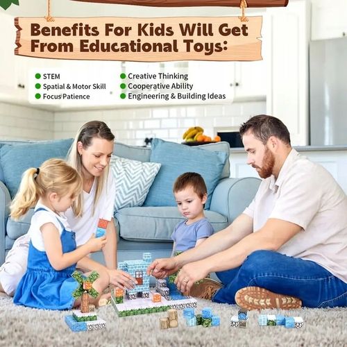 KLOCKI MAGNETYCZNE 3D LEŚNY ZAMEK BLOKI BUDYNKI ROŚLINY 100 ELEMENTÓW na Arena.pl