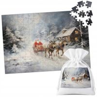 PUZZLE TRADYCYJNE - ŚWIĄTECZNE WZORY MIKOŁAJ RENIFER PREZENT - 252EL