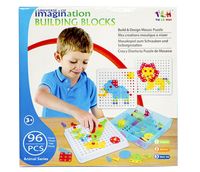 Klocki konstrukcyjne w pudełku, układanka do przykręcania, 96 elementów
