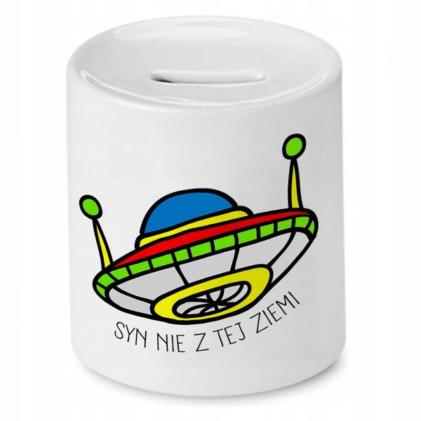 Skarbonka Dla Syna Syn Nie Z Tej Ziemi Prezent Z Nadrukiem Ze Zdjęciem zdjęcie 1