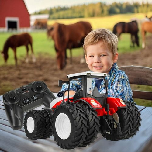 TRAKTOR ZDALNIE STEROWANY RC CIĄGNIK Z ROZSIEWACZEM NAWOZÓW PILOT ŚWIATŁA na Arena.pl