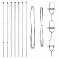 Słupki ogrodzeniowe 7 pcs Srebrny Ø32mm 150 cm