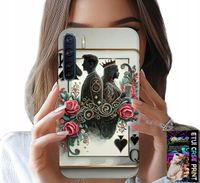 ETUI DO OPPO A91 - KARTA KRÓL KRÓLOWA POKER KARTY + SZKŁO