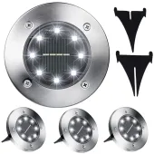 Lampki solarne gruntowe lampa ogrodowa 8 led 4 szt