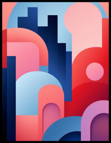 Plakat 50x65cm Miasto Kolorów na Arena.pl