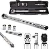 KLUCZ DYNAMOMETRYCZNY 1/2" 28-210NM + 3 CHROMOWANE NASADKI 17 19 21mm