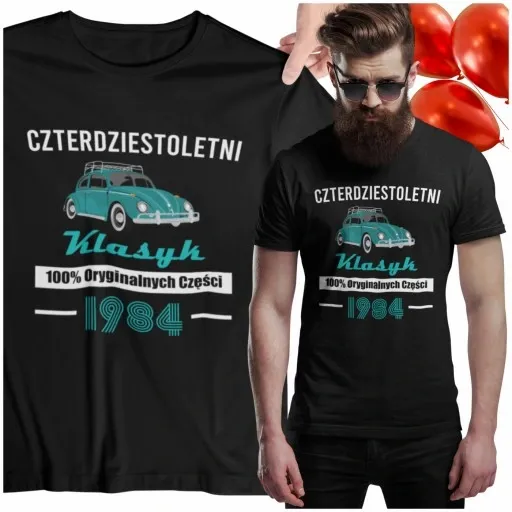 PREZENT NA 30 40 50 60 70 URODZINY DLA TATY FACETA MĘSKA KOSZULKA KLASYK zdjęcie 1