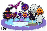 TOPPERY NA TORT OZDOBNE DEKORACJA ZESTAW - HALLOWEEN DYNIA 10szt.