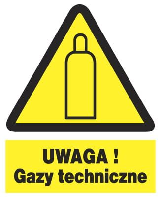 ZOO-42 Uwaga ! Gazy techniczne - znak bhp tablica zdjęcie 1