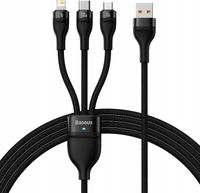 Kabel USB Baseus USBA USBC + microUSB + Lightning 1.2 m Czarny