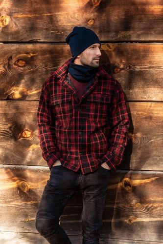 Komplet męski na POLARZE czapka + komin Granatowy na Arena.pl